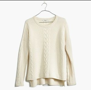Madewell easy cable pullover in white